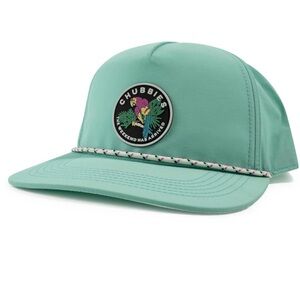 Chubbies hat teal blue aqua nylon rope patch snap back preppy outdoor college